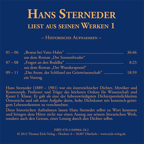 Hans Sterneder liest aus seinen Werken CD 1