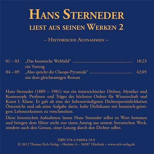 Hans Sterneder liest aus seinen Werken CD 2